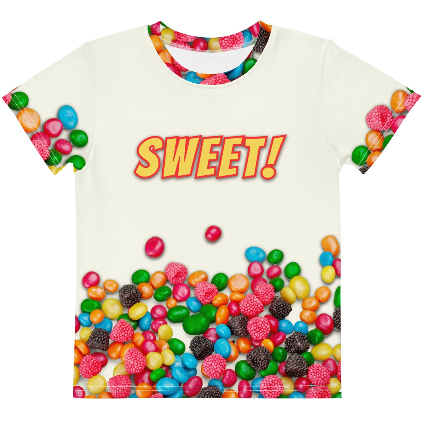 Kids SWEET! as a CANDY SUGAR HIGH All Over Print Novelty Crew Neck T-shirt