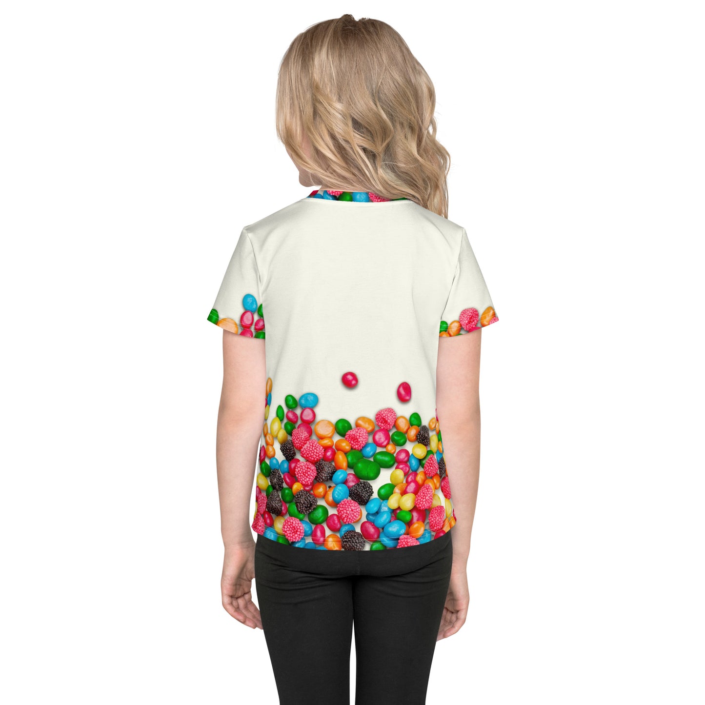 Kids SWEET! as a CANDY SUGAR HIGH All Over Print Novelty Crew Neck T-shirt