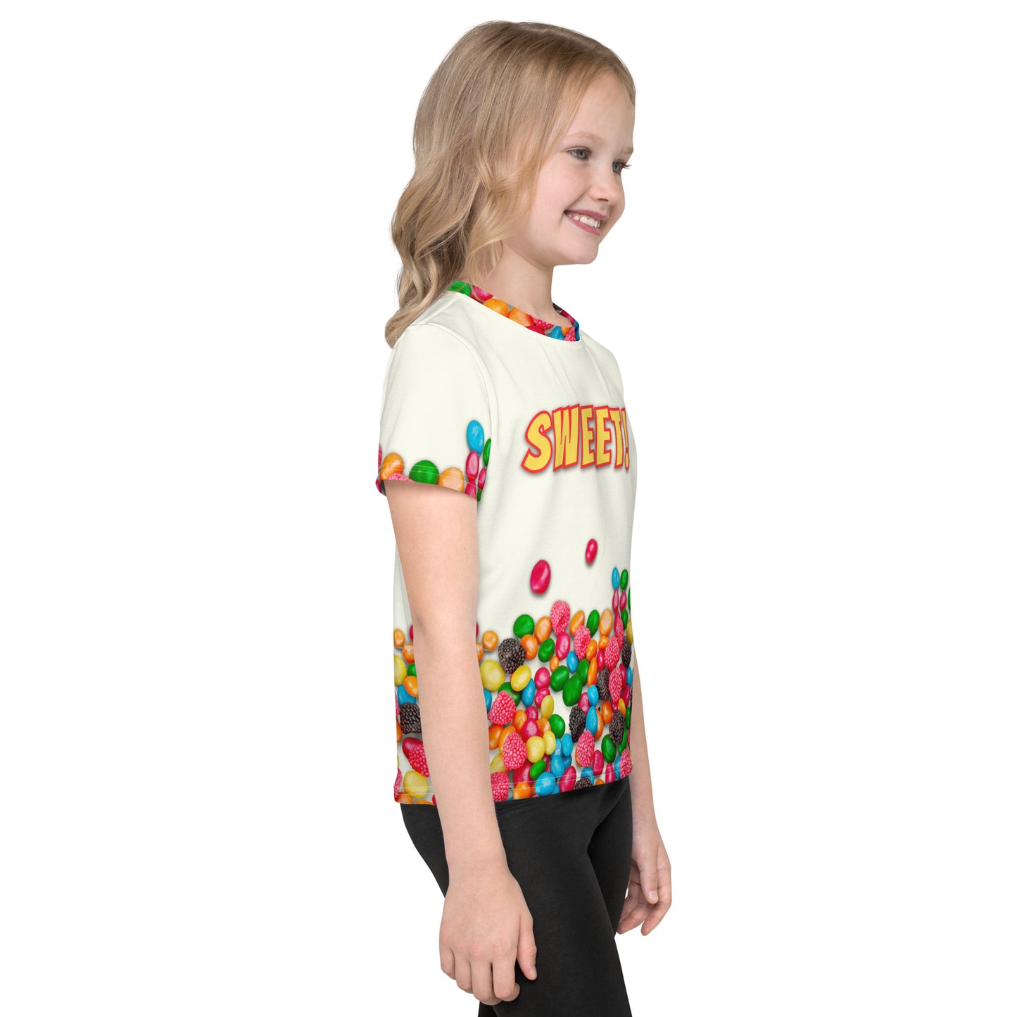 Kids SWEET! as a CANDY SUGAR HIGH All Over Print Novelty Crew Neck T-shirt