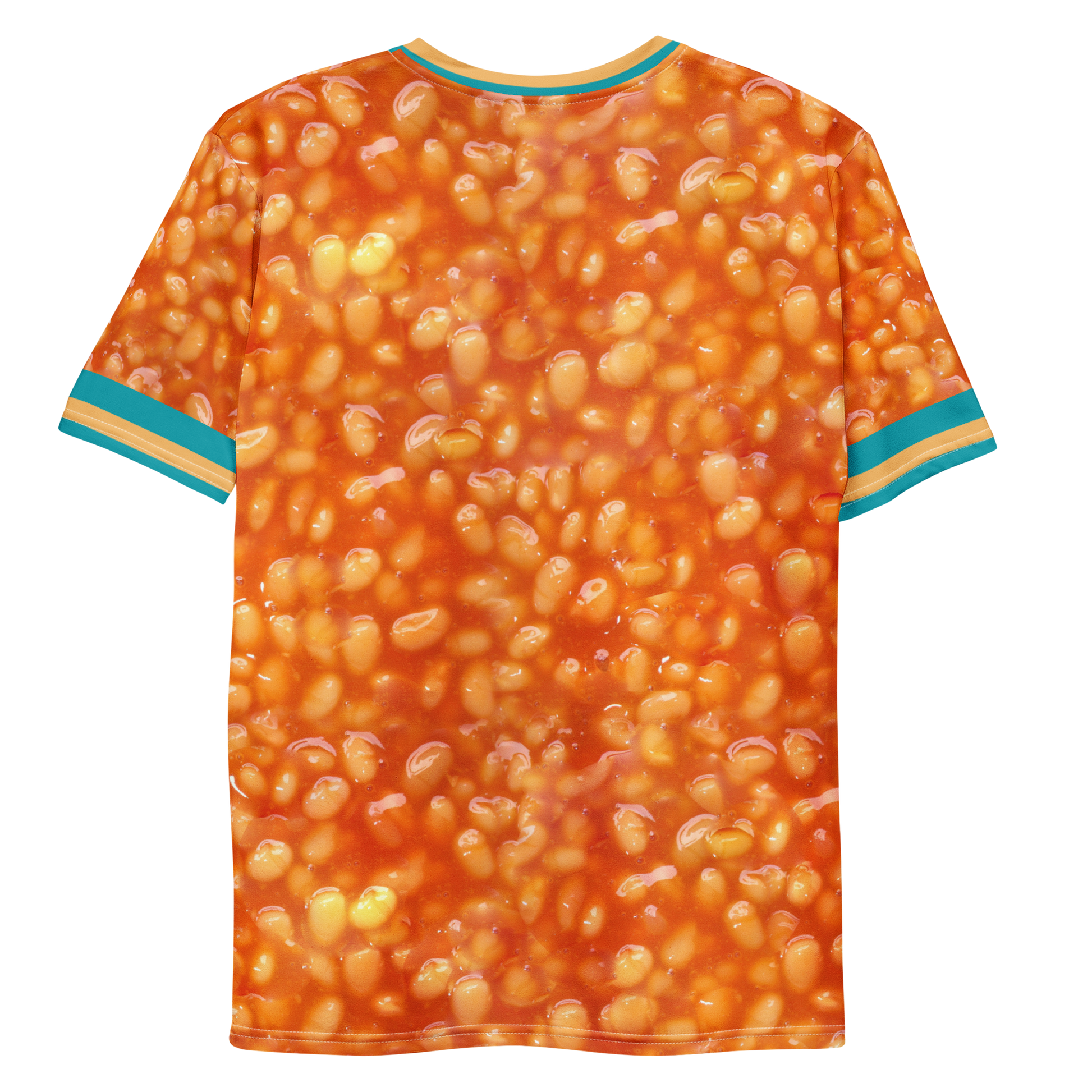 all over printed baked beans in tomato sauce T-shirt