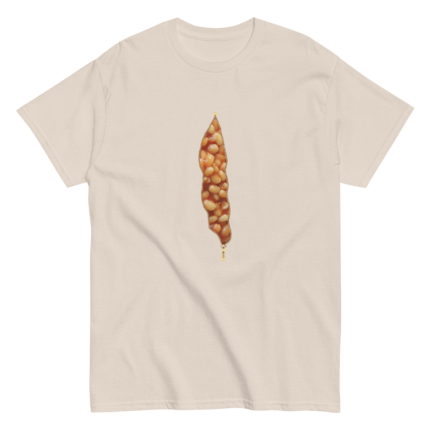 Funny BAKED BEANS ZIPPER PRINT Unisex T-shirt