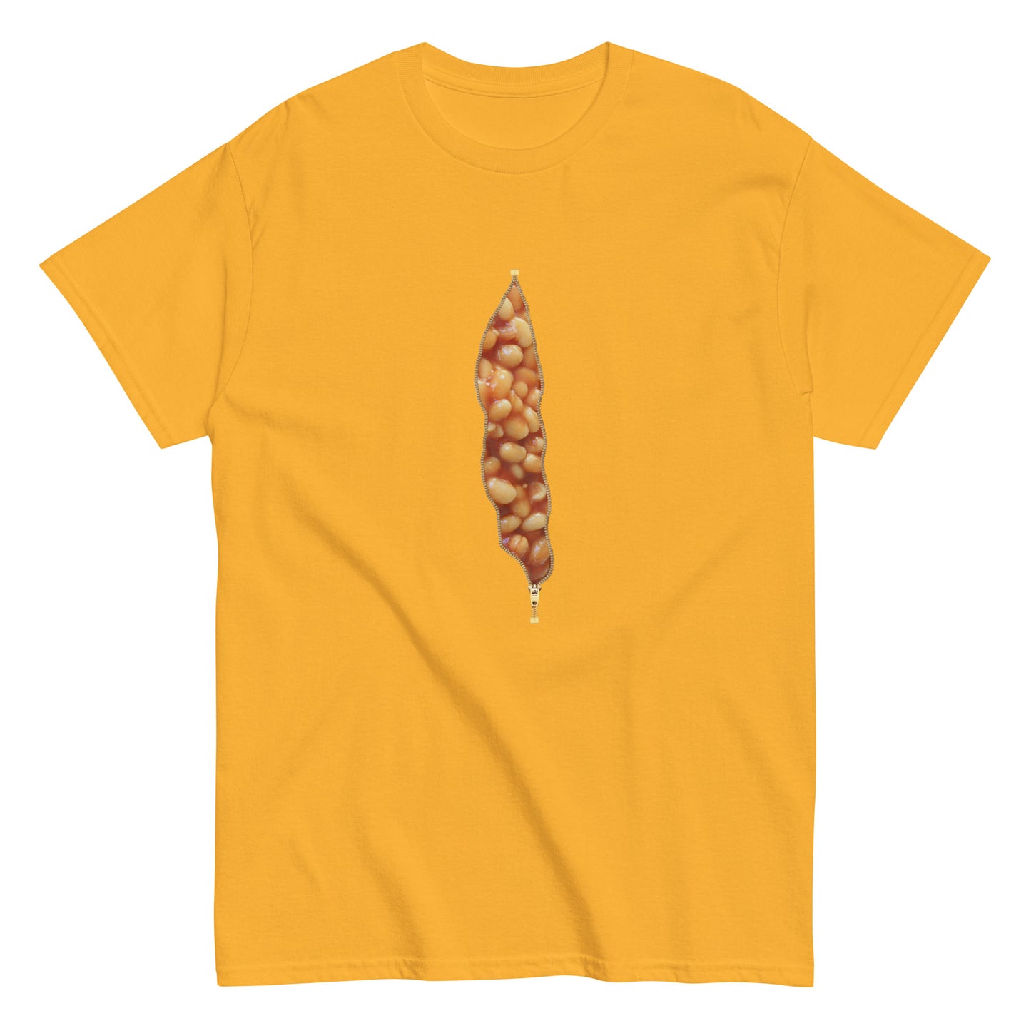 Funny BAKED BEANS ZIPPER PRINT Unisex T-shirt