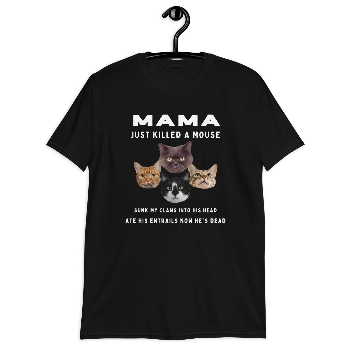 funny bohemian rhapsody t-shirt with four cats singing a cat version.