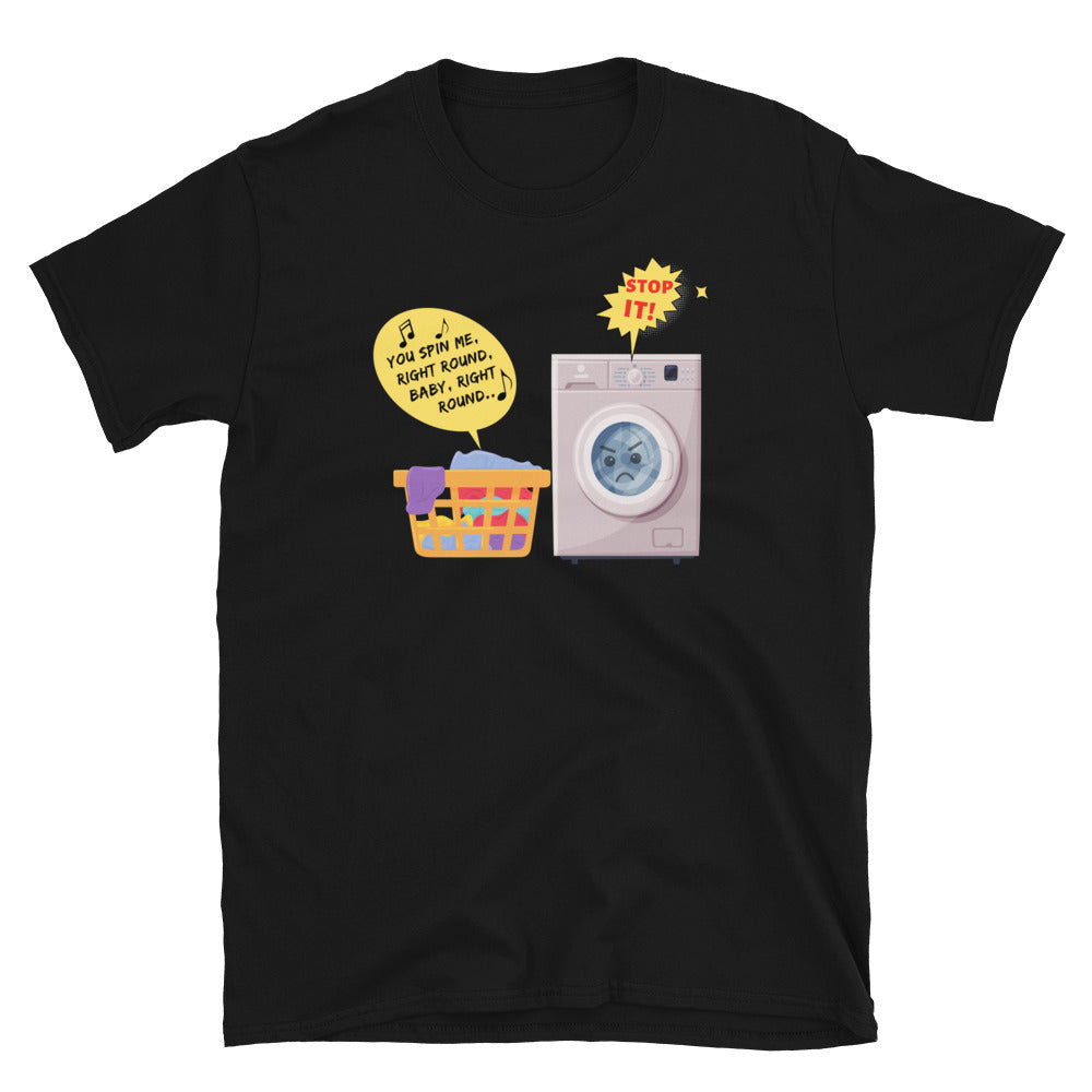 Cartoon funny laundromat T-shirt black