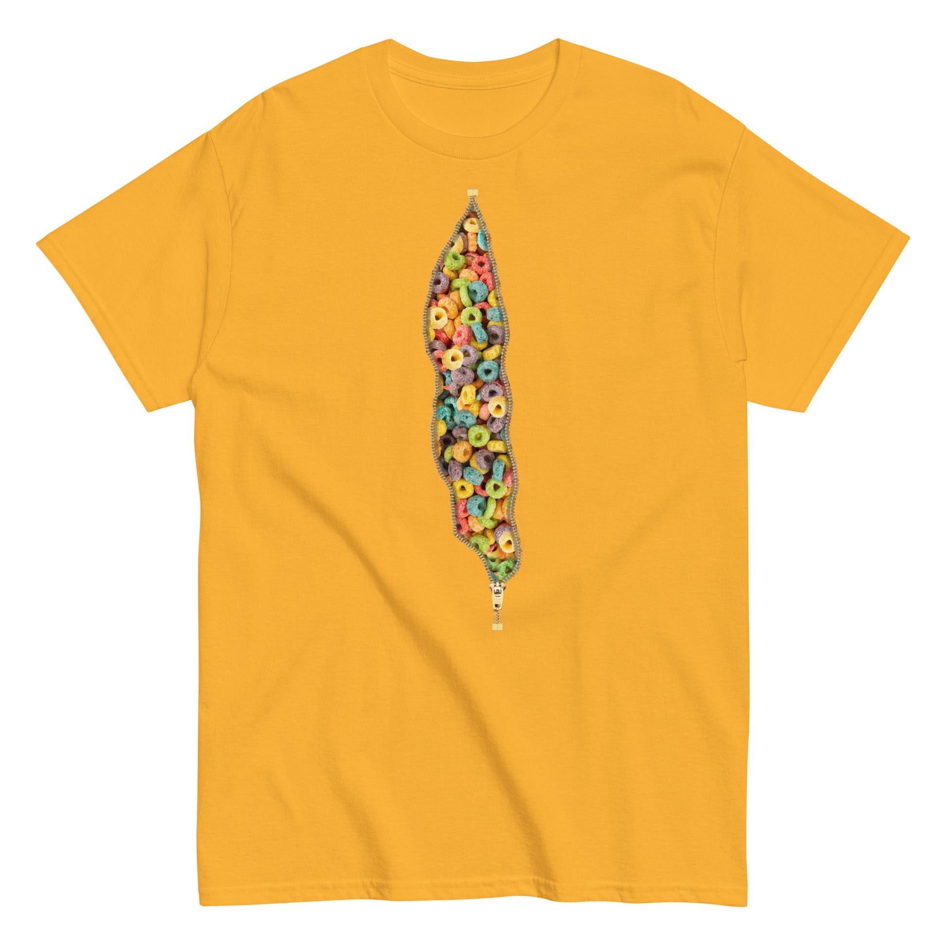 Froot Loops Cereal T shirt in gold