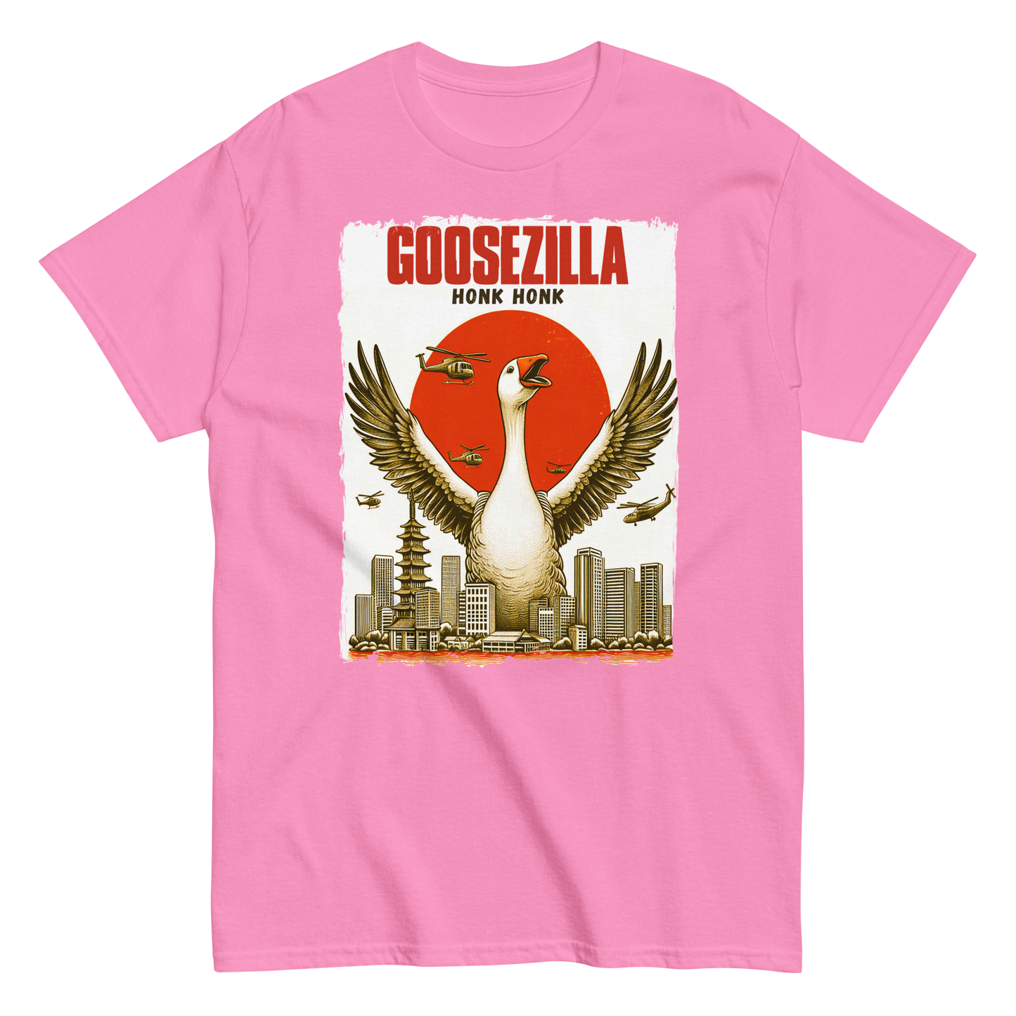 Funny GOOSEZILLA Godzilla Spoof Unisex T-shirt (Honk Honk)