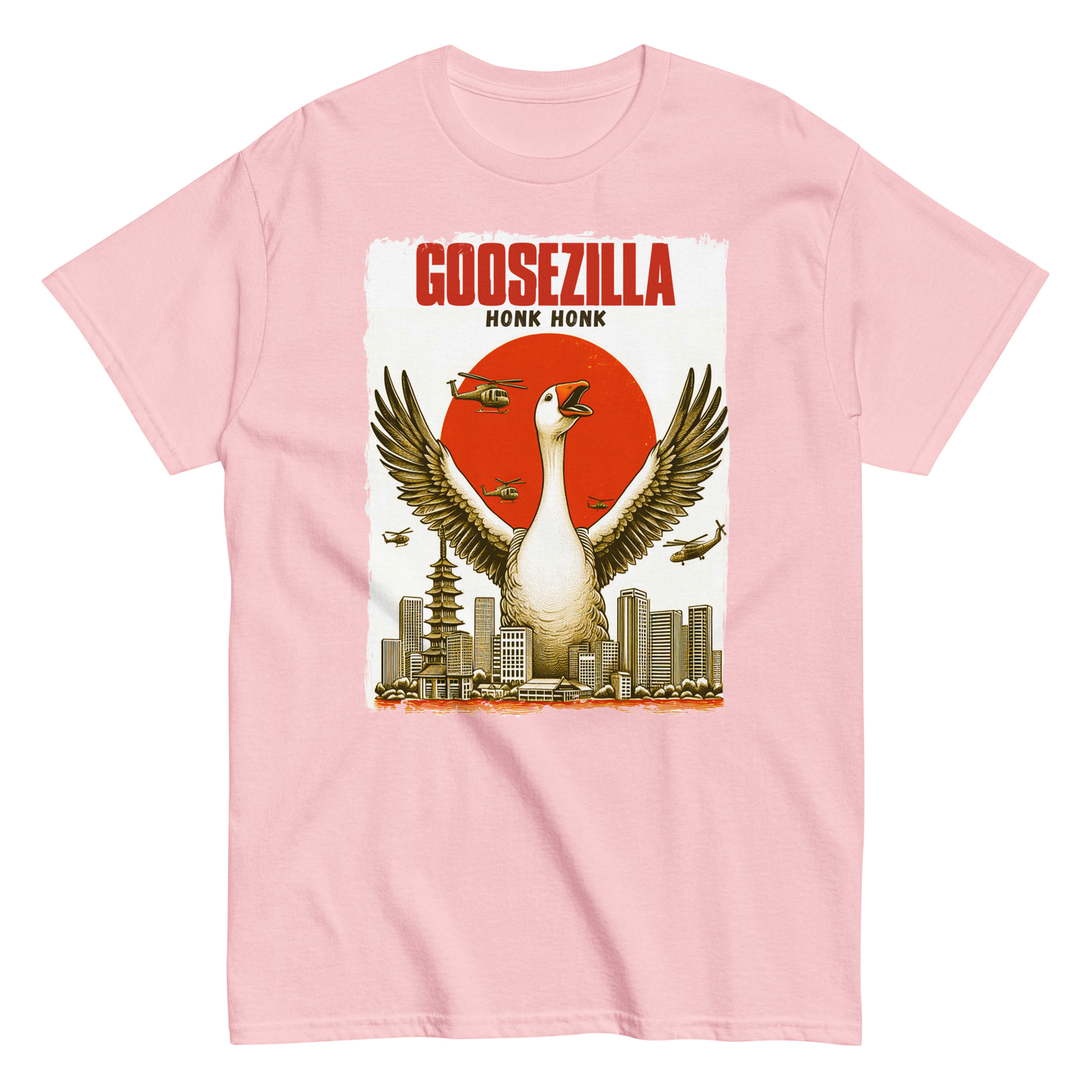 Funny GOOSEZILLA Godzilla Spoof Unisex T-shirt (Honk Honk)