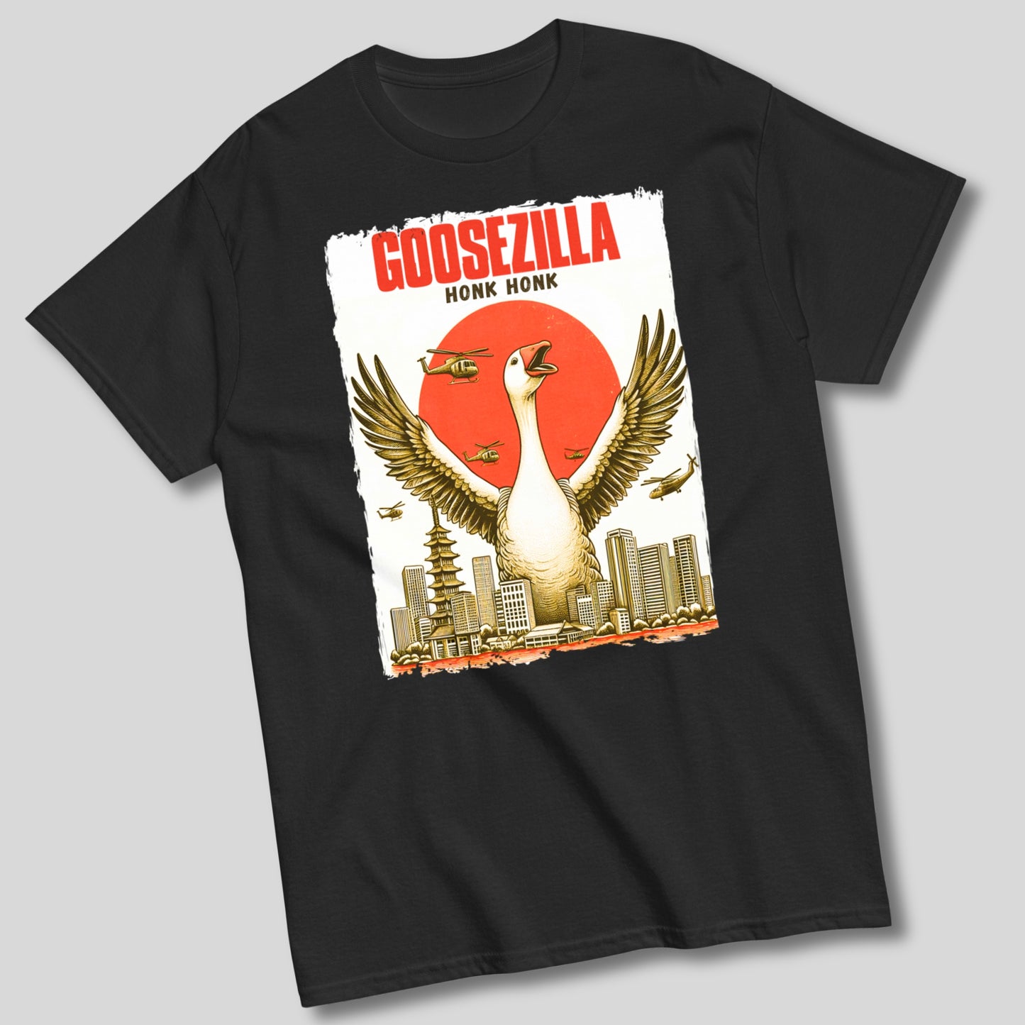 Funny GOOSEZILLA Godzilla Spoof Unisex T-shirt (Honk Honk)