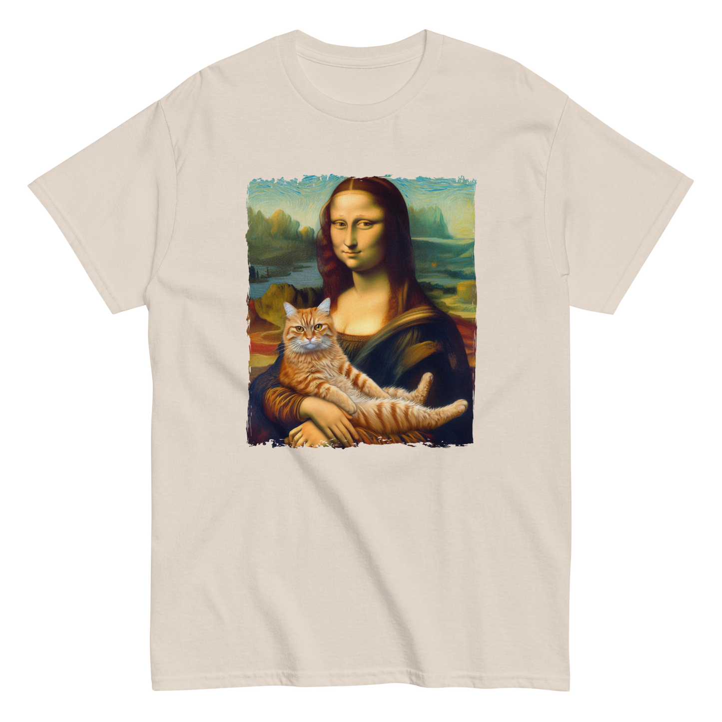 Ginger cat Mona Lisa tee