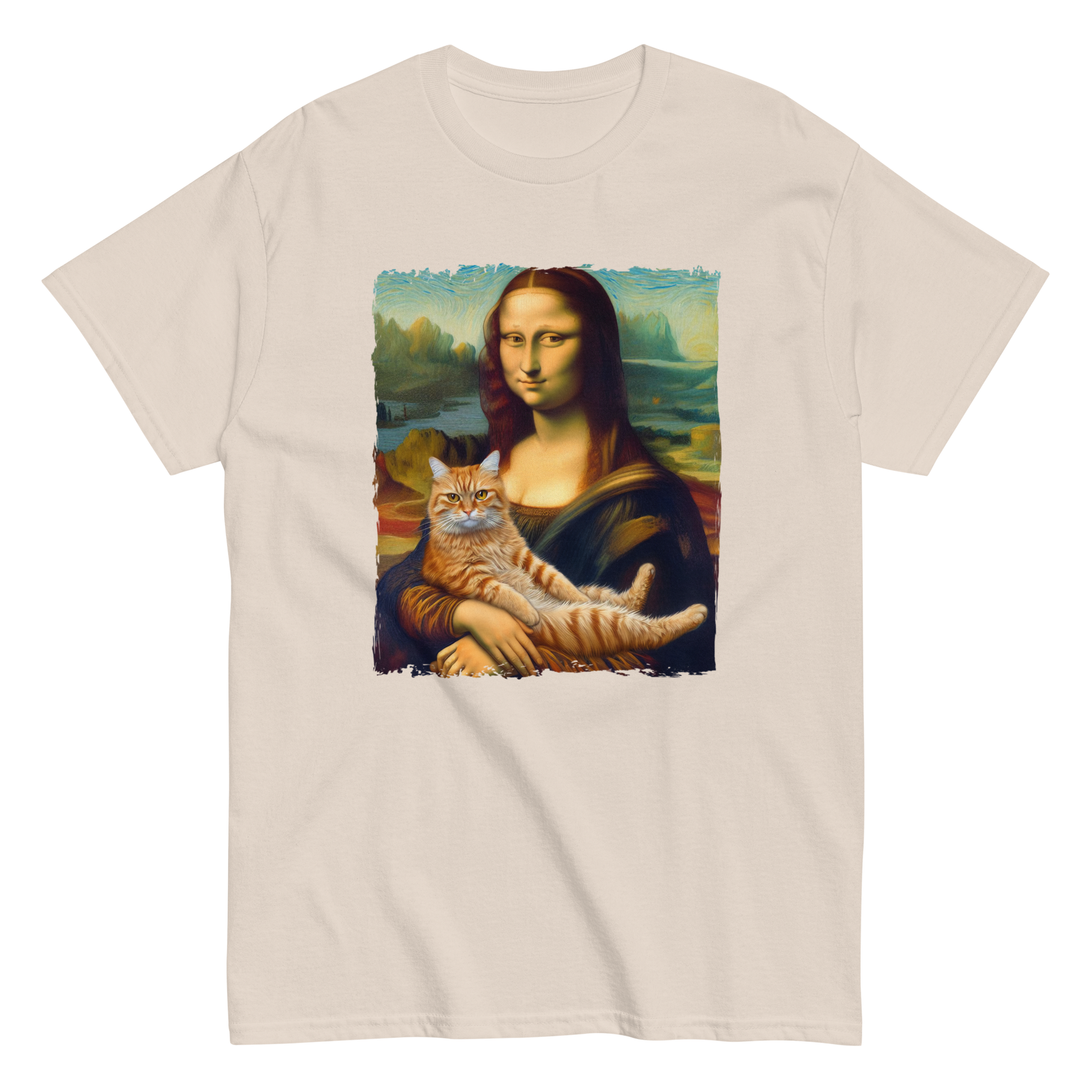 Ginger cat Mona Lisa tee