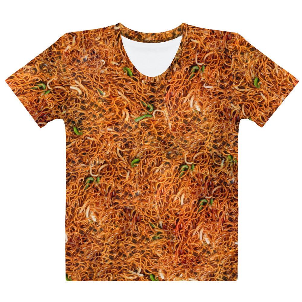 Women's CHOW MEIN NOODLES All Over Print Novelty T-shirt