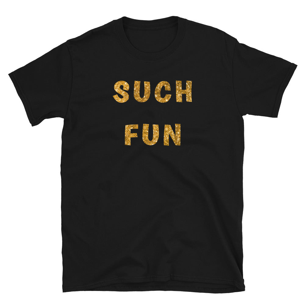 Such Fun T-shirt with gold effect print, black.