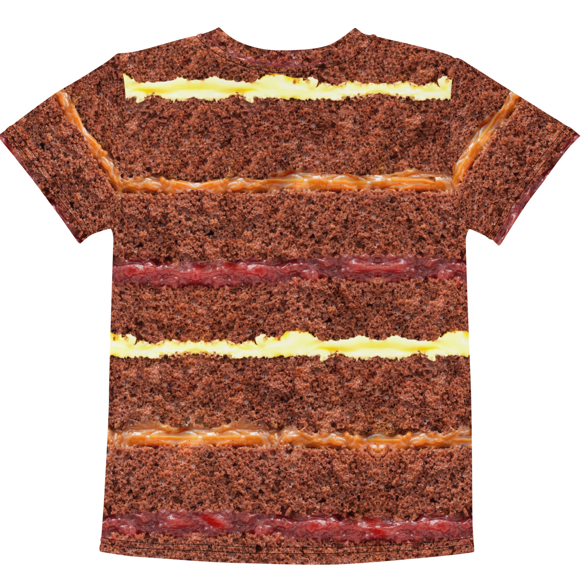 chocolate cake all over print kid's T-shirt back