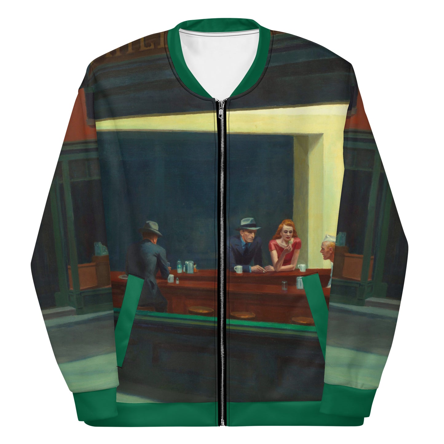 Unisex 'NIGHTHAWKS' by EDWARD HOPPER Lightweight Bomber Jacket