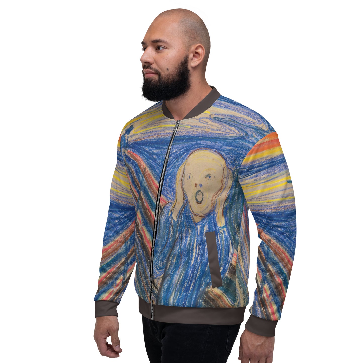 Unisex 'THE SCREAM' by EDVARD MUNCH Lightweight Bomber Jacket