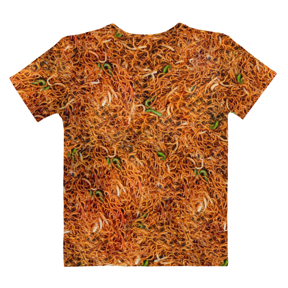 Women's CHOW MEIN NOODLES All Over Print Novelty T-shirt