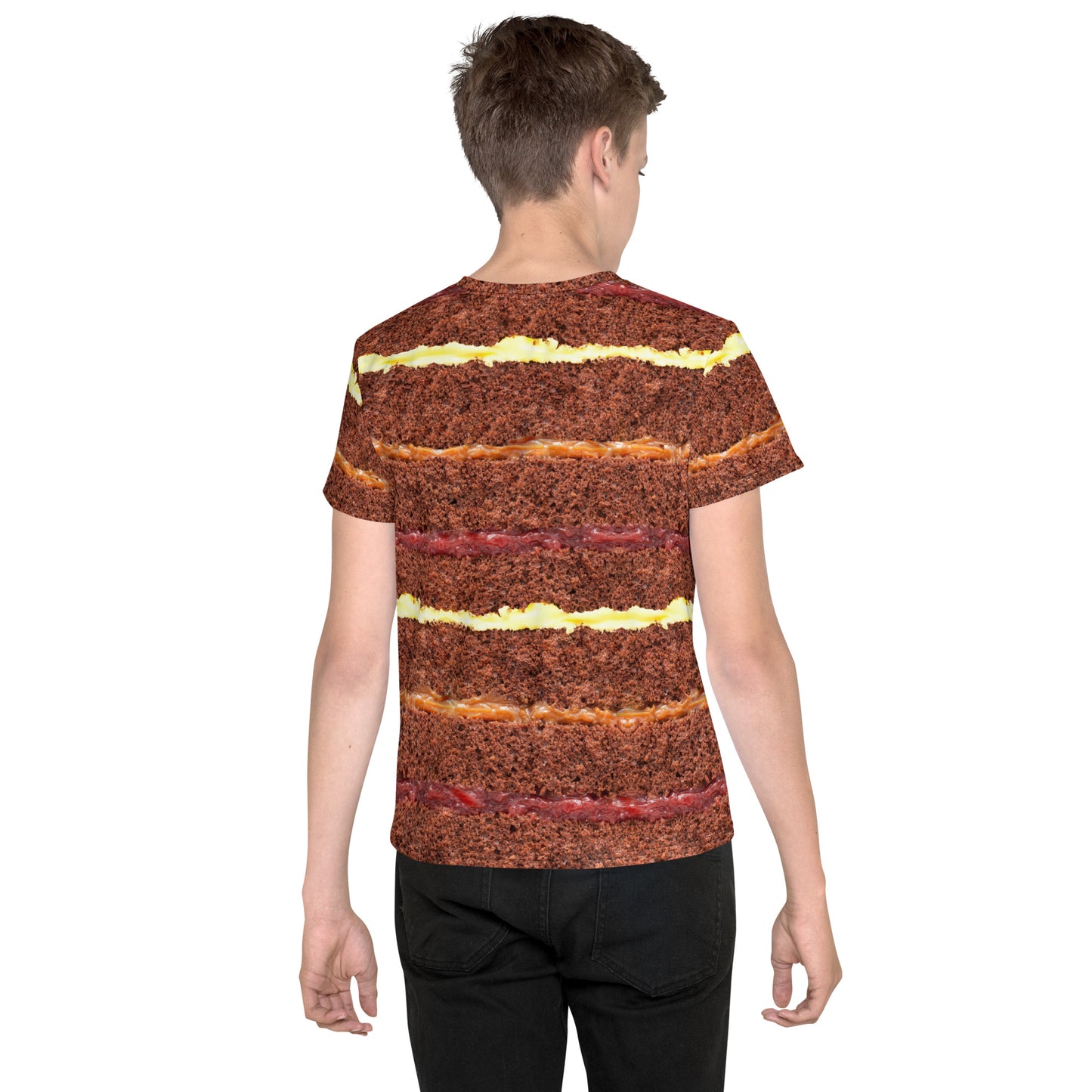 Kid's & Teens CHOCOLATE CAKE GATEAU LAYERS All Over Print Unisex T-shirt