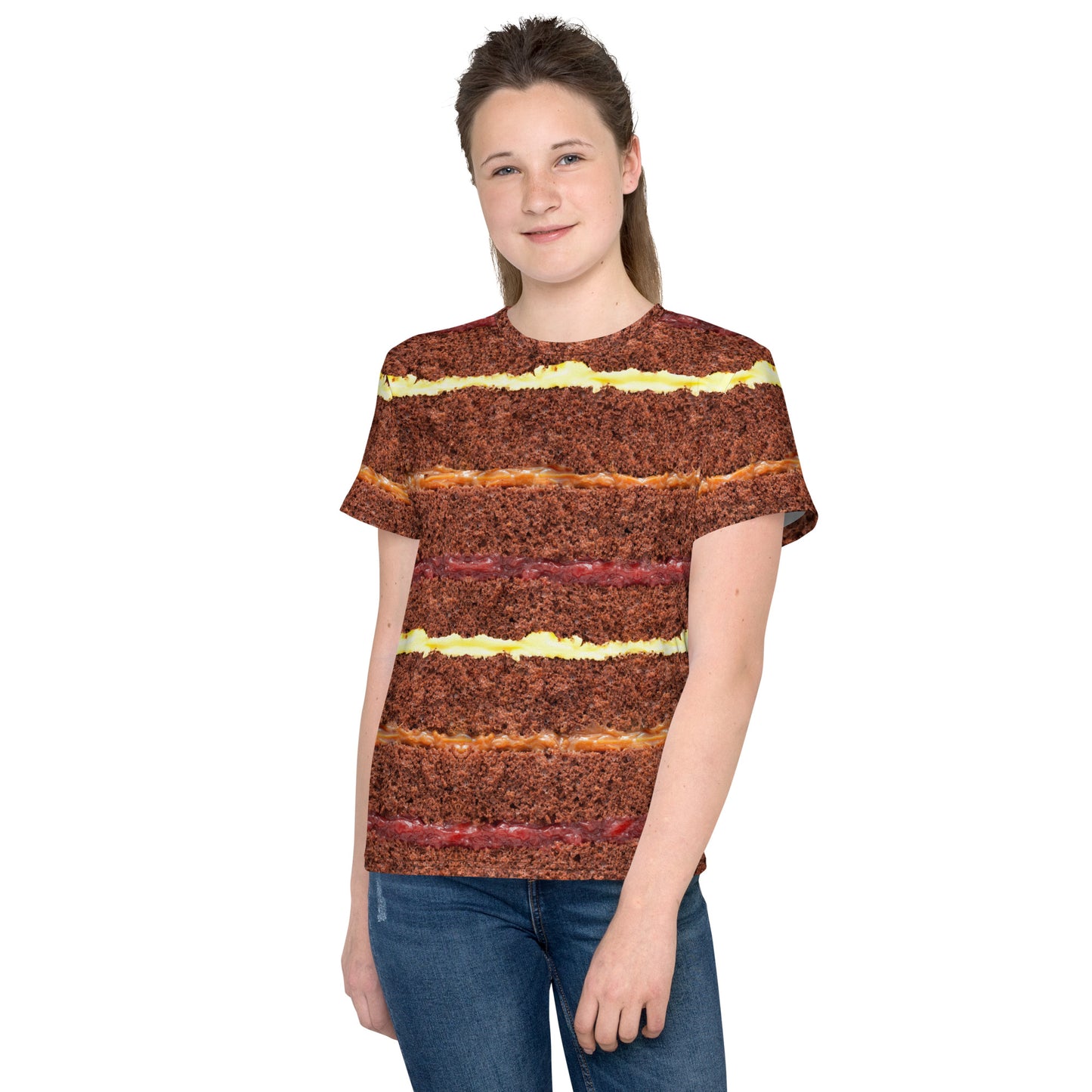 Kid's & Teens CHOCOLATE CAKE GATEAU LAYERS All Over Print Unisex T-shirt