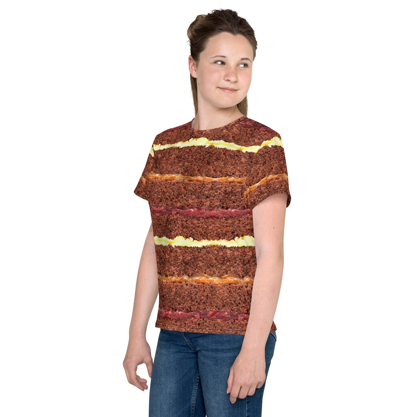 Kid's & Teens CHOCOLATE CAKE GATEAU LAYERS All Over Print Unisex T-shirt