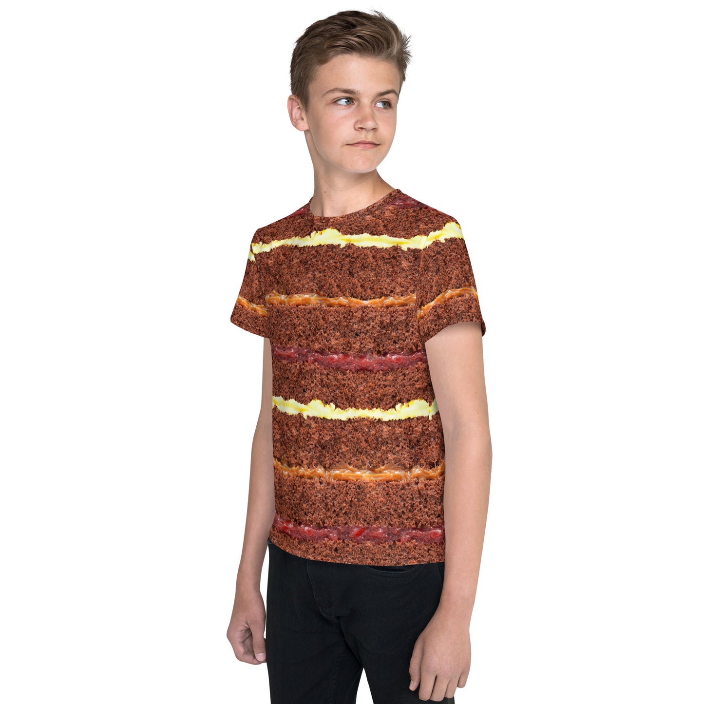 Kid's & Teens CHOCOLATE CAKE GATEAU LAYERS All Over Print Unisex T-shirt