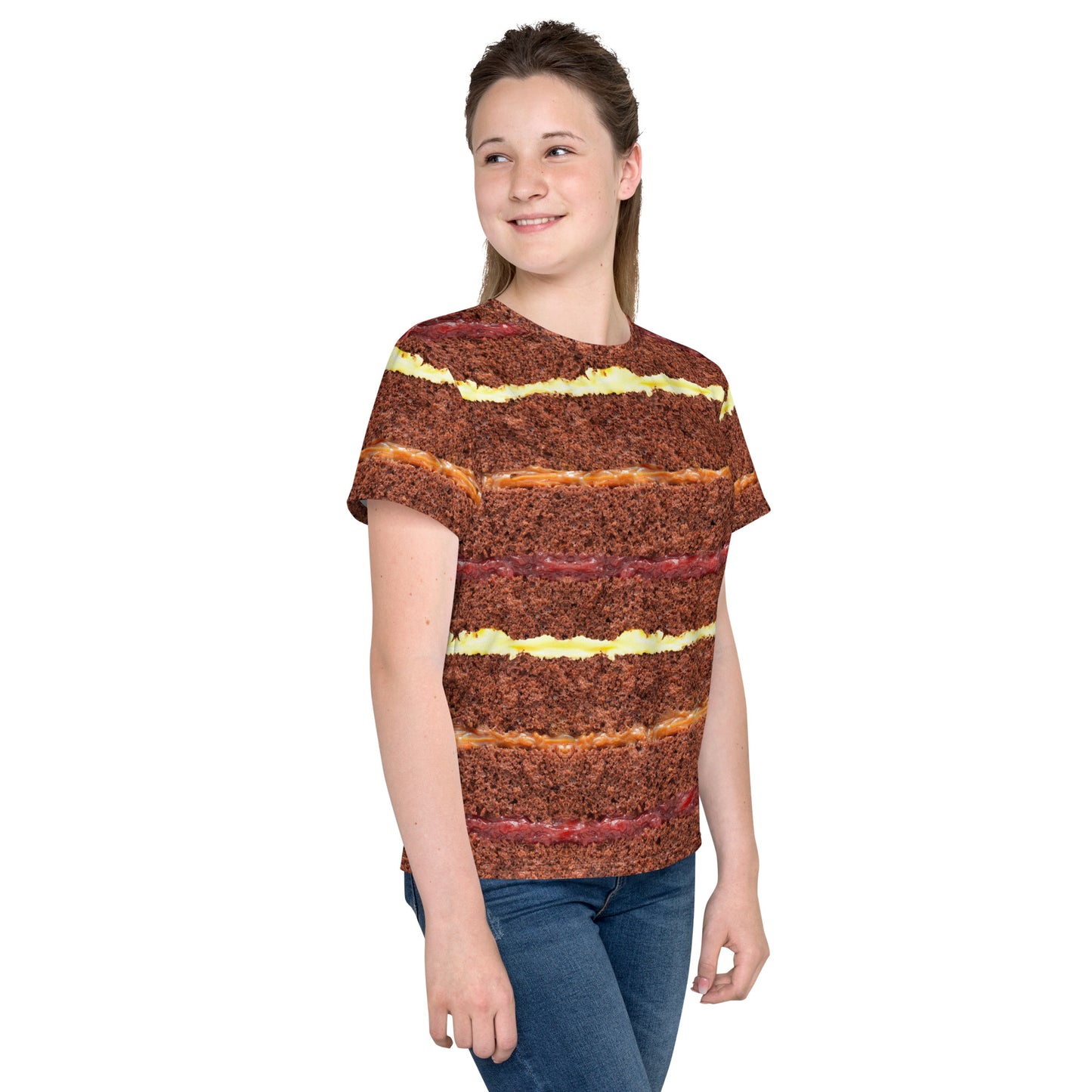 Kid's & Teens CHOCOLATE CAKE GATEAU LAYERS All Over Print Unisex T-shirt