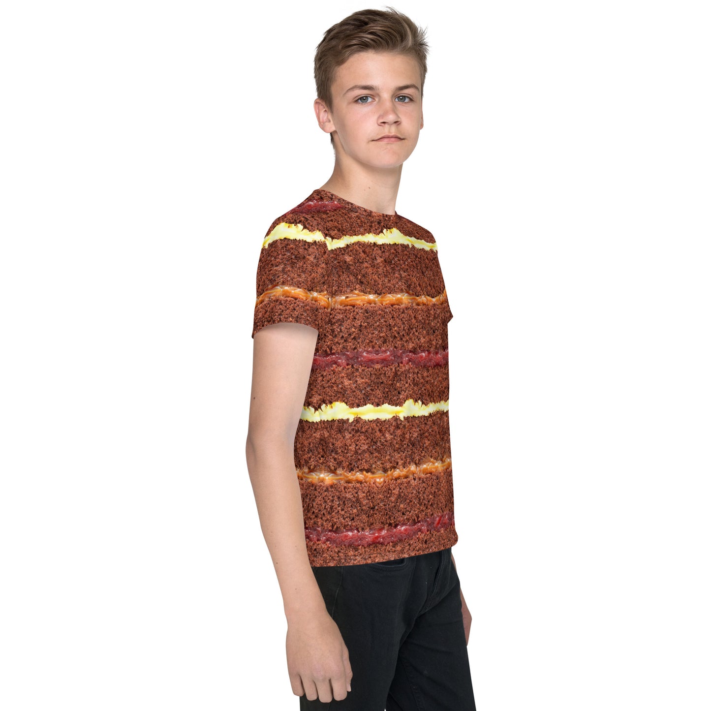 Kid's & Teens CHOCOLATE CAKE GATEAU LAYERS All Over Print Unisex T-shirt