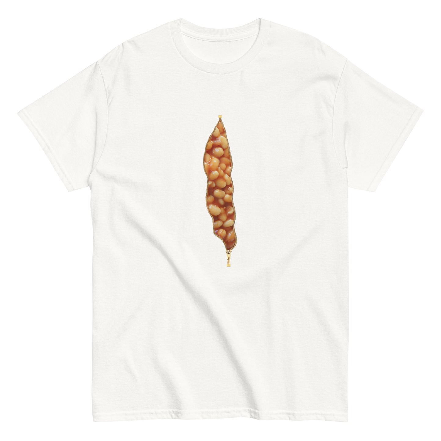 Funny BAKED BEANS ZIPPER PRINT Unisex T-shirt