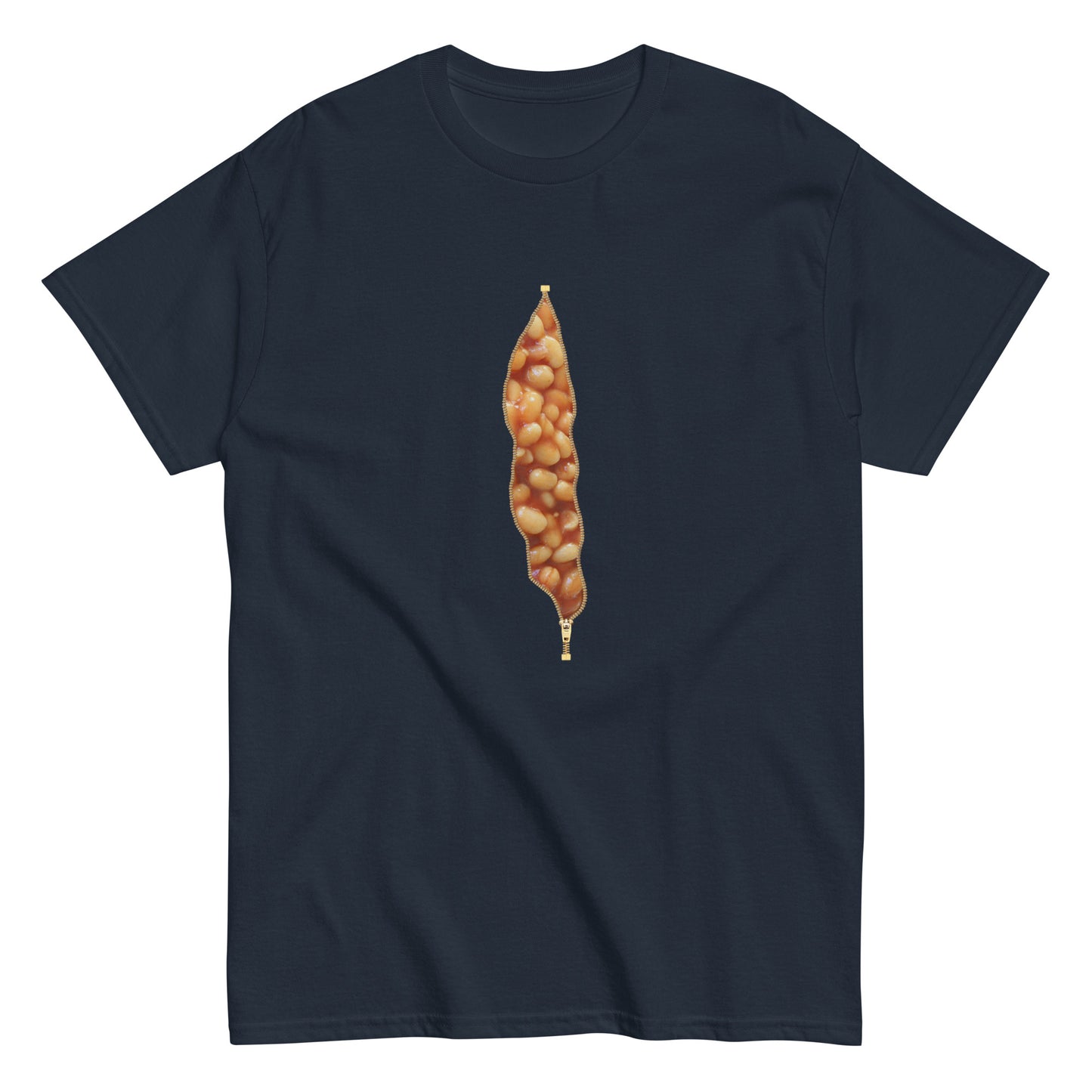 Funny BAKED BEANS ZIPPER PRINT Unisex T-shirt