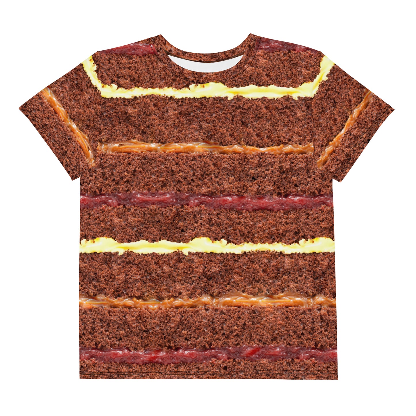 Kid's & Teens CHOCOLATE CAKE GATEAU LAYERS All Over Print Unisex T-shirt