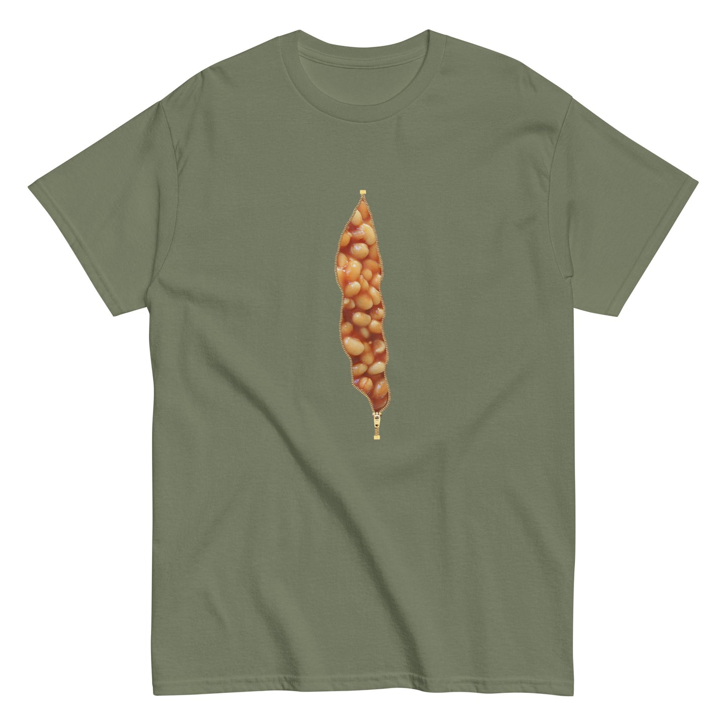 Funny BAKED BEANS ZIPPER PRINT Unisex T-shirt