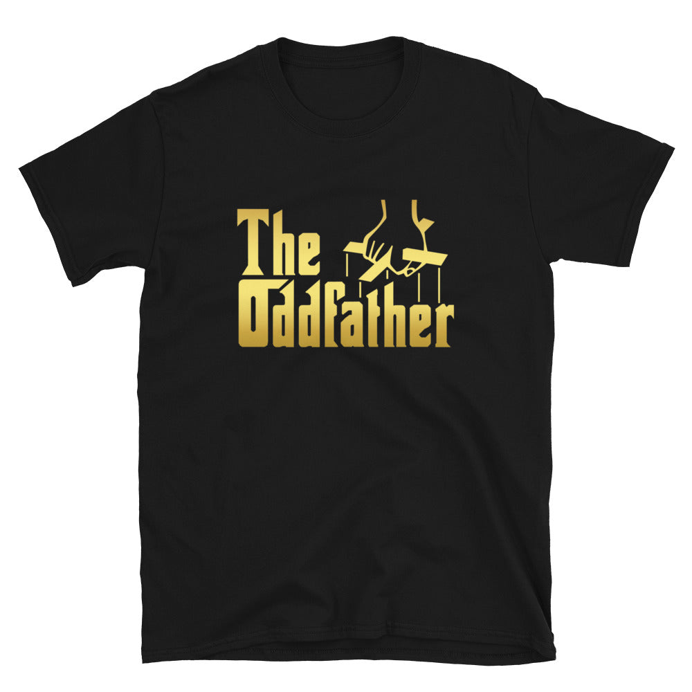 the OddFather T-shirt, black shirt, gold letters