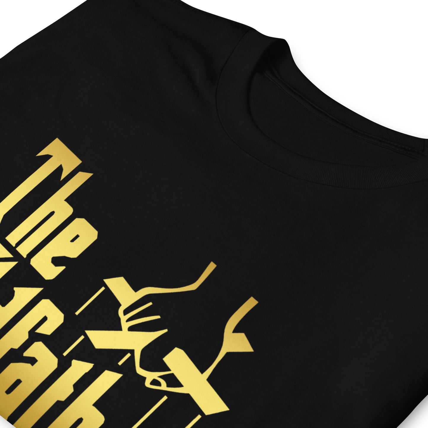 the OddFather T-shirt, folded, black shirt, gold letters