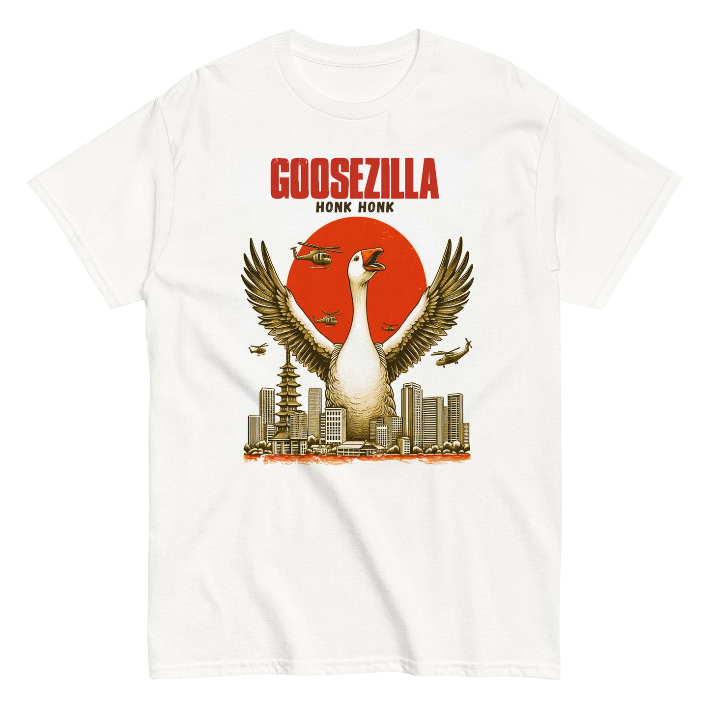 Funny Goosezilla Godzilla Spoof T-shirt, Honk Honk